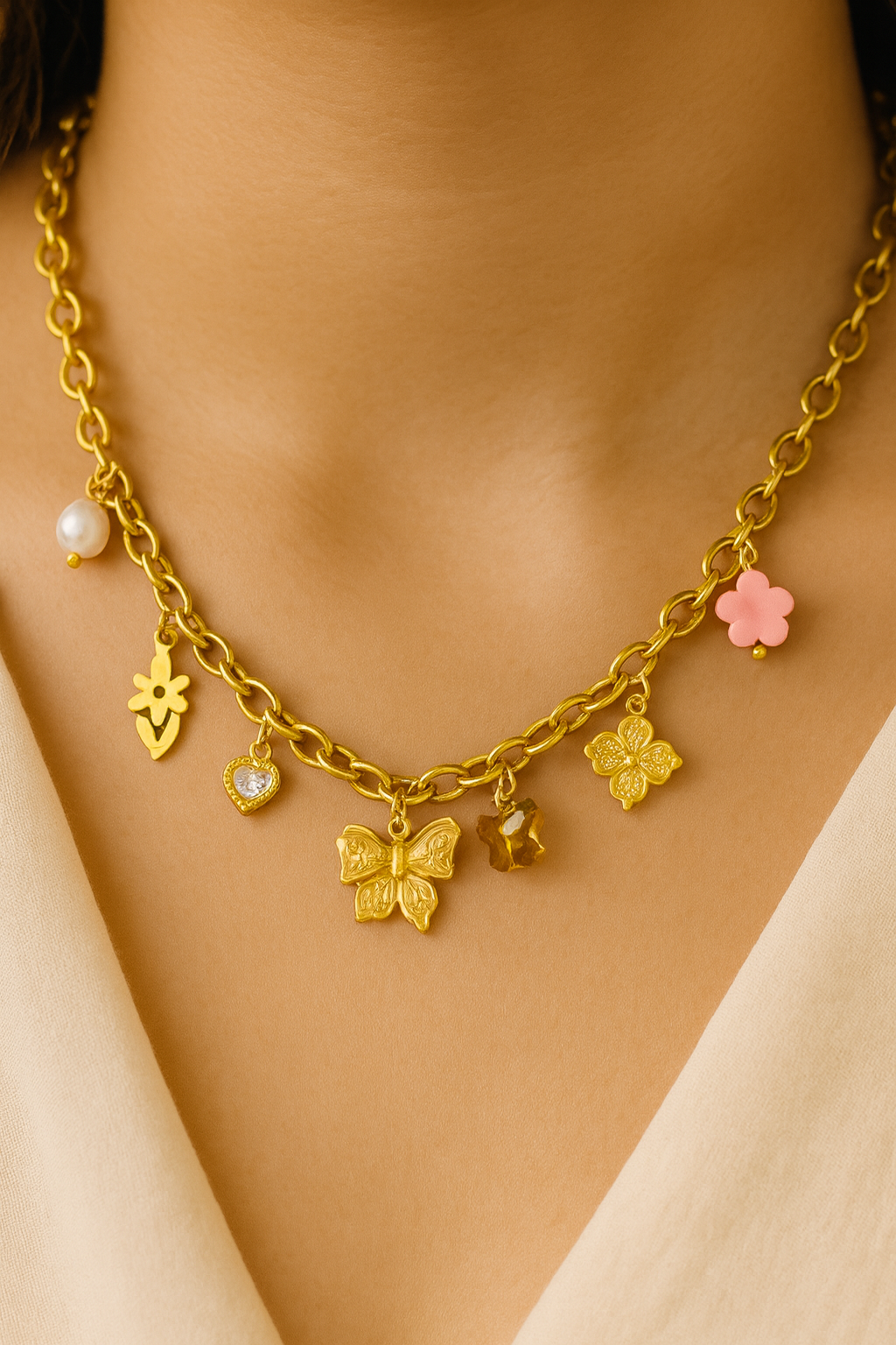 Petal & Pearl Necklace