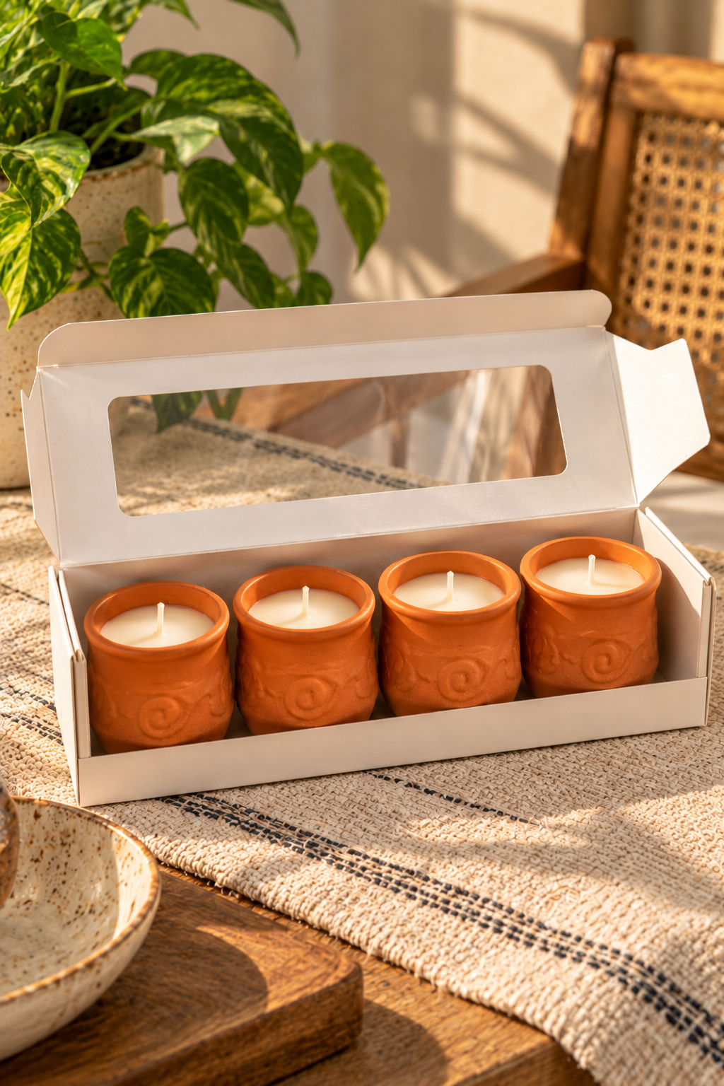 Terracotta Candle - Mini, Set of 4