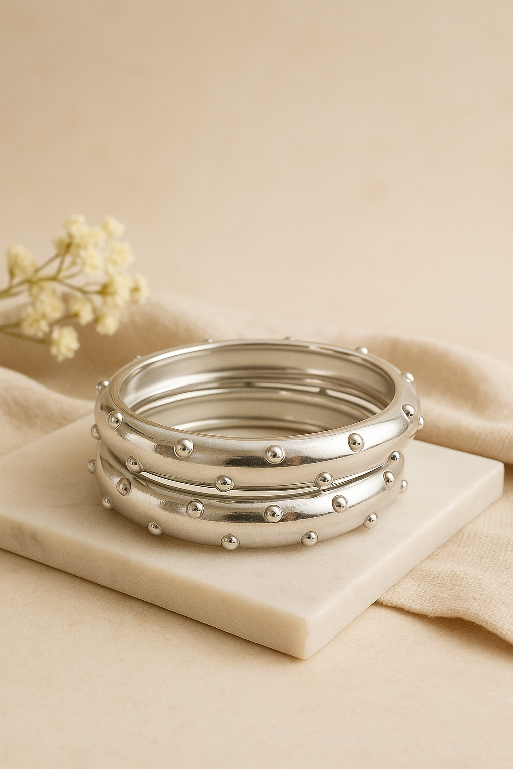 Moon Pearl Bangles(SET OF 2)