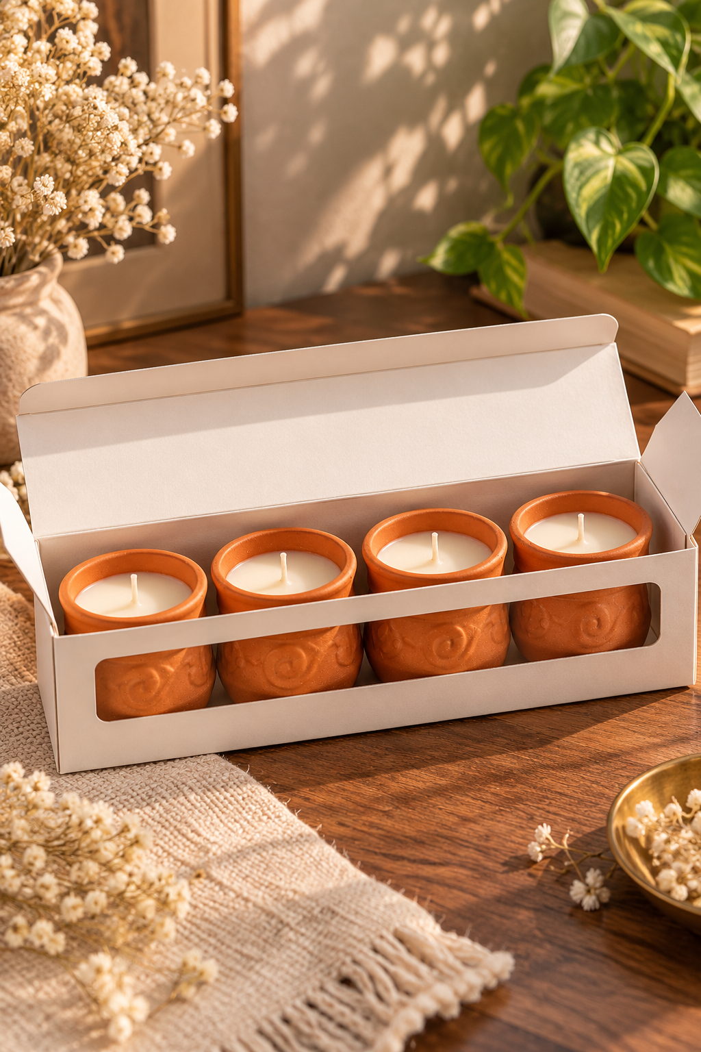 Terracotta Candle - Mini, Set of 4