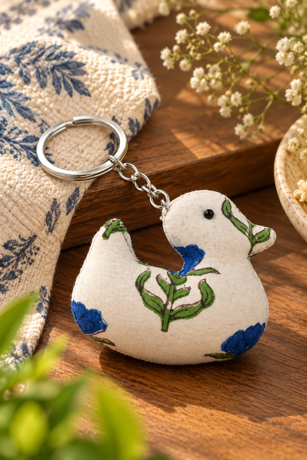 Block Print Animal Keychain