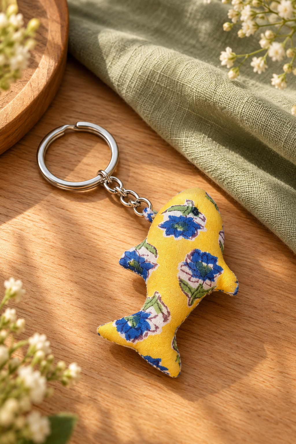 Block Print Animal Keychain