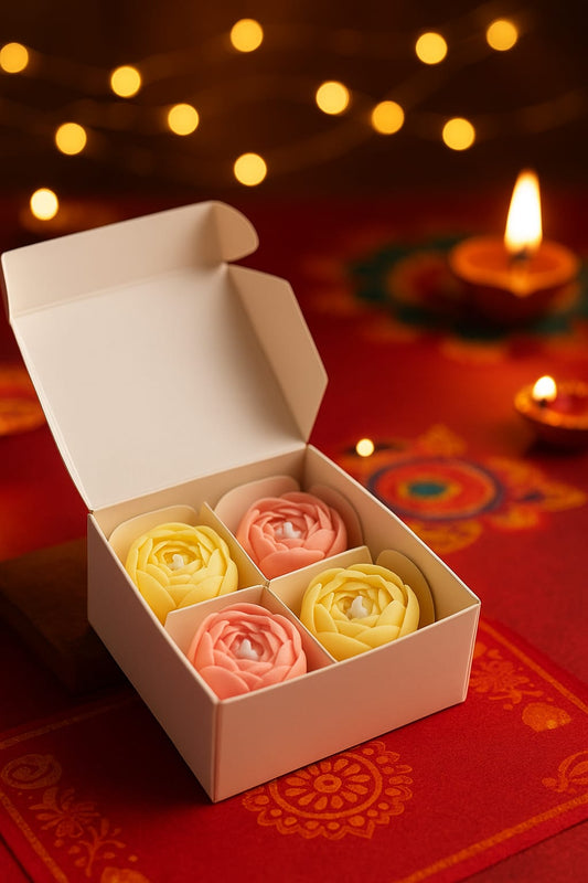Flower Candles Gift Box(PACK OF 4)