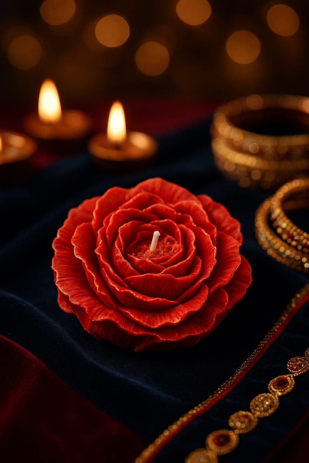 Red Peony Candle