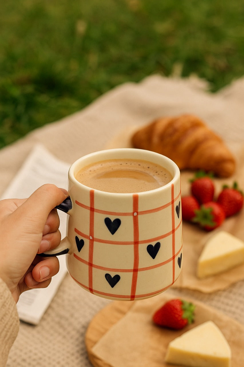 Grid Of Heart Mug