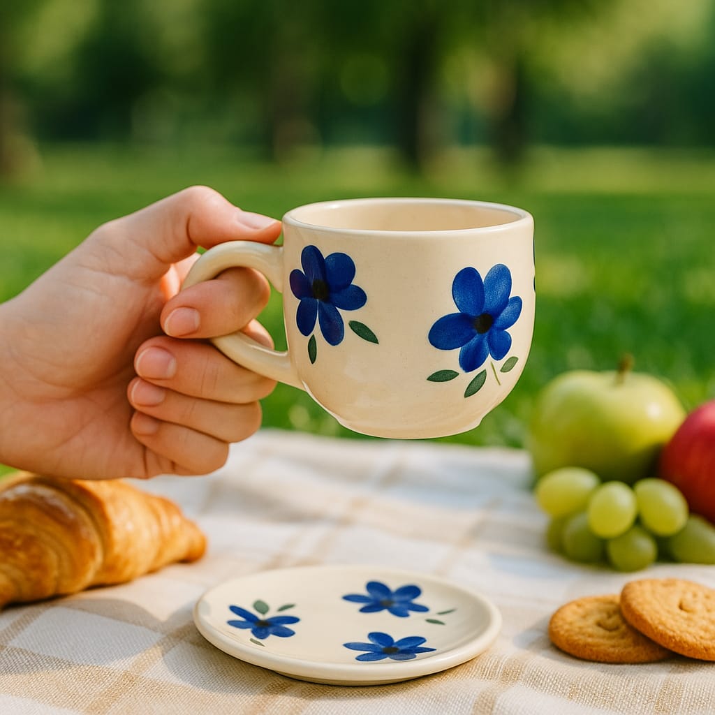 Indigo Blossom Cup Set