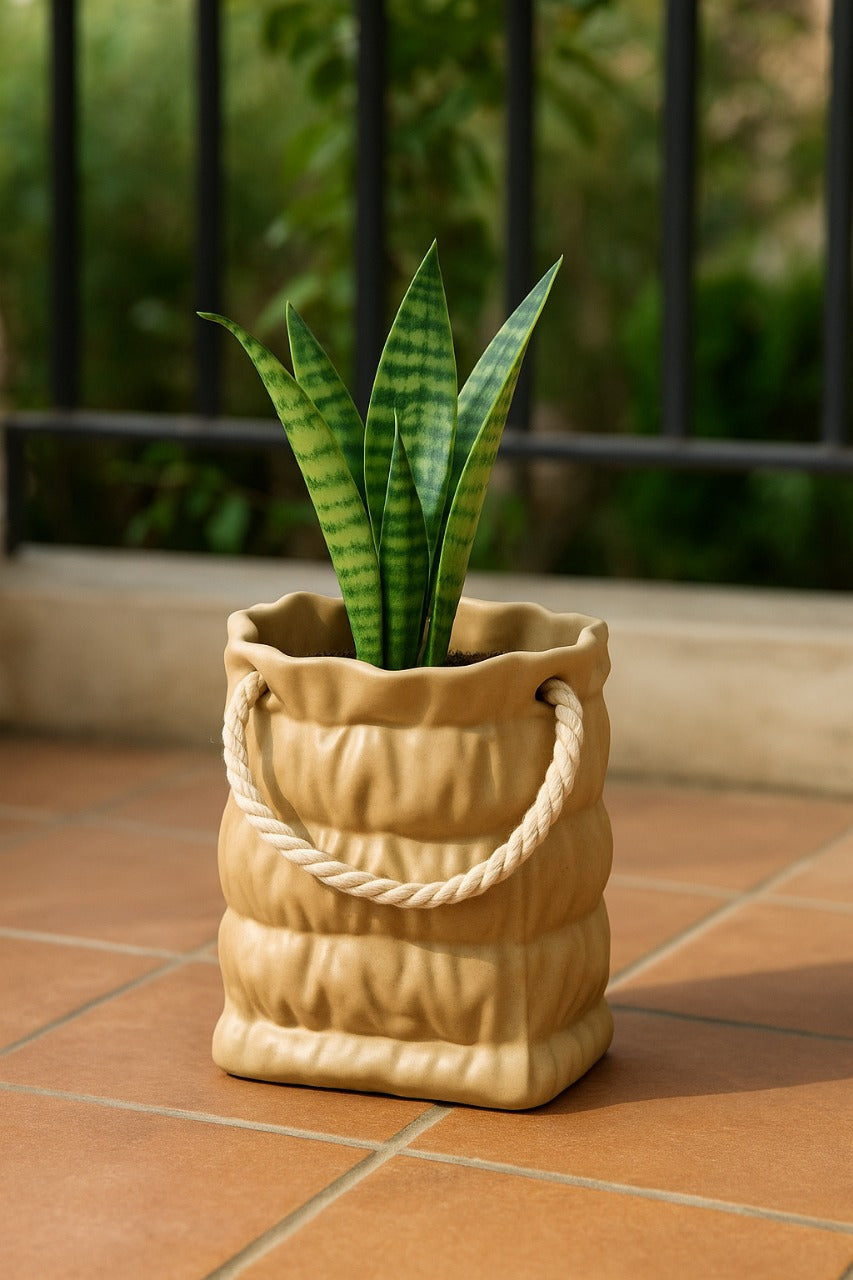 Rustic Woven Planter
