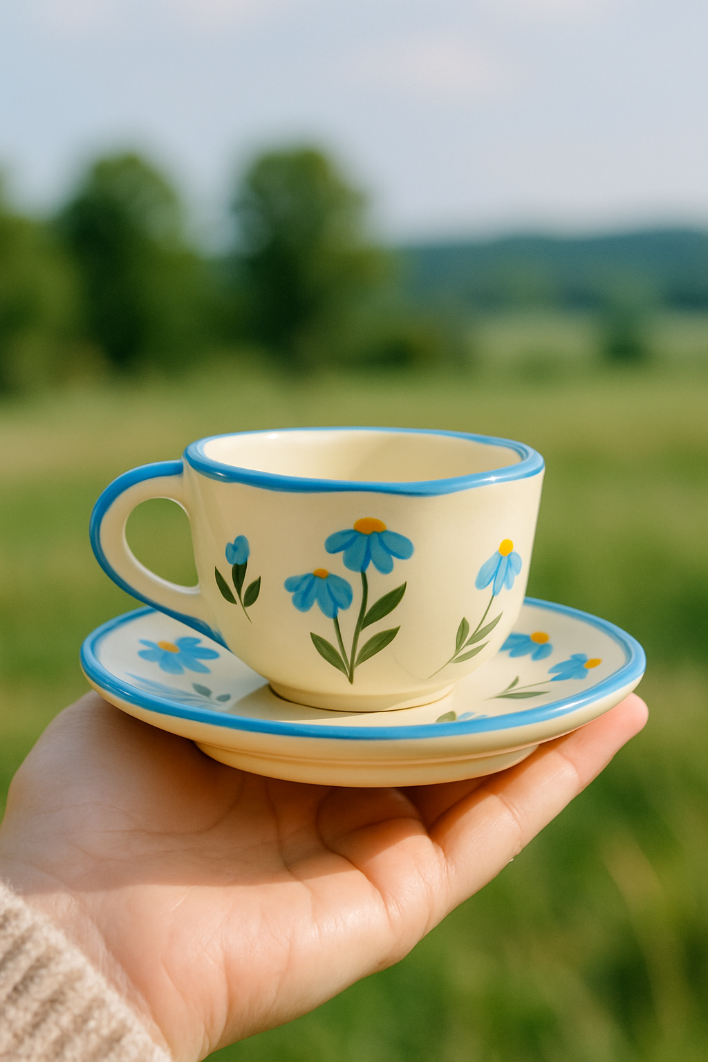 Blue Blossom Cup Set